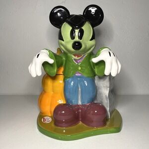 Disney Mickey Mouse Halloween Cookie Jar Canister Frankenstein Zombie Hand Paint
